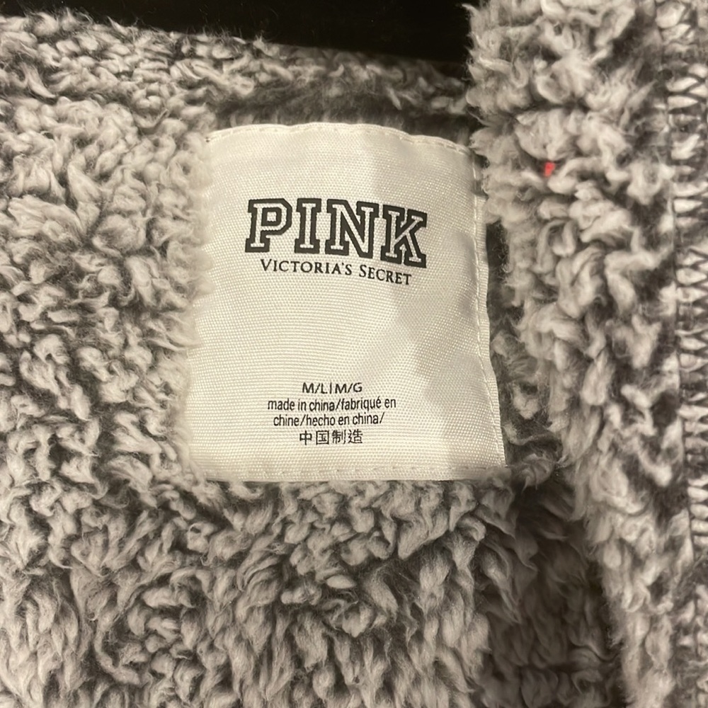PINK hooded sherpa cardigan - Picture 3 of 4